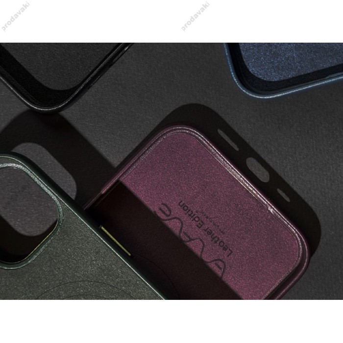Чохол для iPhone 12 / 12 Pro WAVE Premium leather MagSafe deep violet