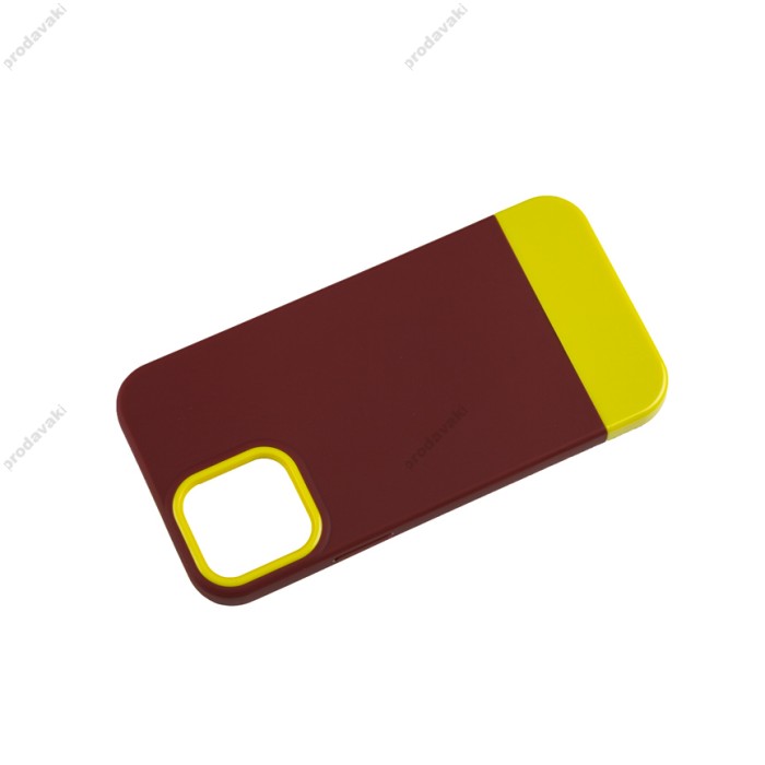 Чохол для iPhone 12 / 12 Pro Bichromatic brown burgundy / yellow