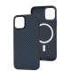 Чохол для iPhone 12/12 Pro Carbon MagSafe blue