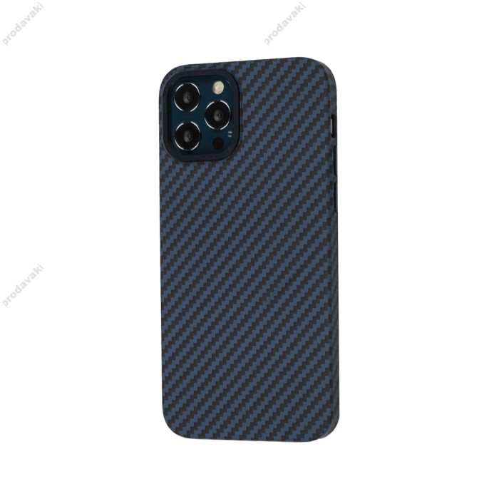 Чохол для iPhone 12/12 Pro Carbon MagSafe blue