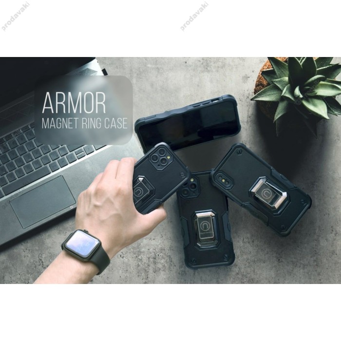 Чохол для iPhone 12 Pro Armor Magnet Ring чорний