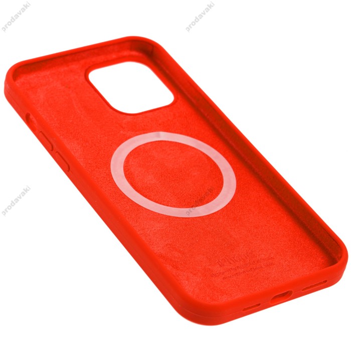 Чохол для iPhone 12 Pro Max MagSafe Silicone Full Size червоний