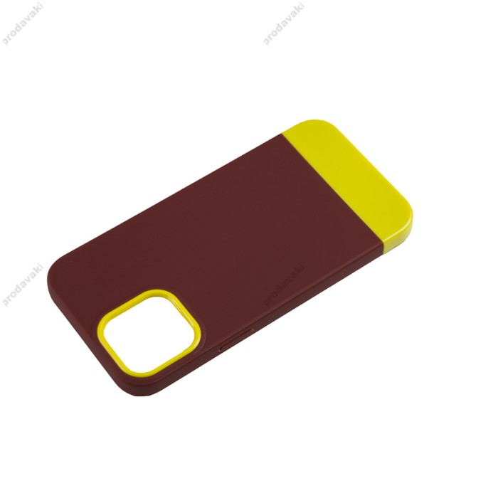 Чохол для iPhone 12 Pro Max Bichromatic brown burgundy / yellow