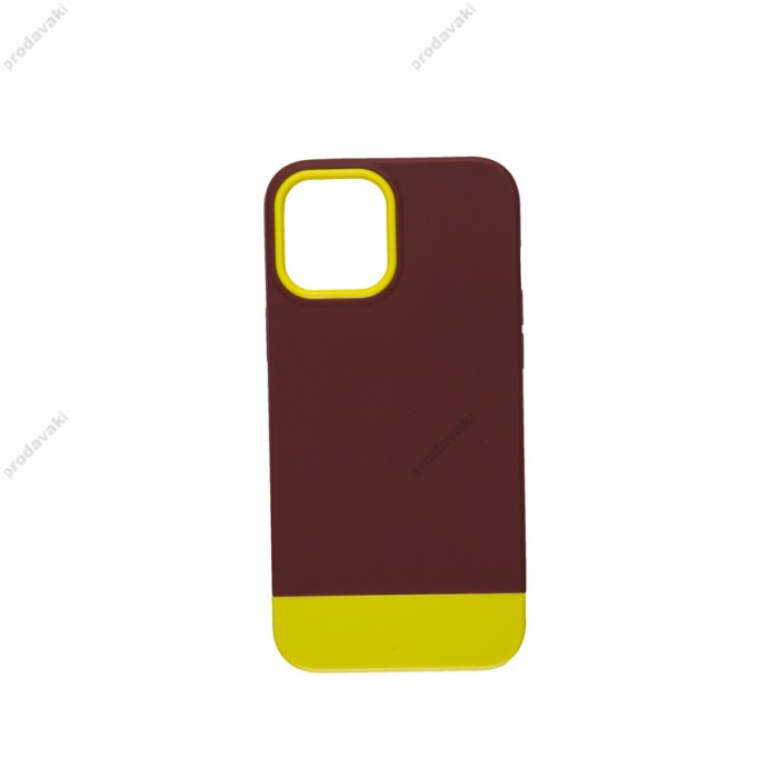 Чохол для iPhone 12 Pro Max Bichromatic brown burgundy / yellow