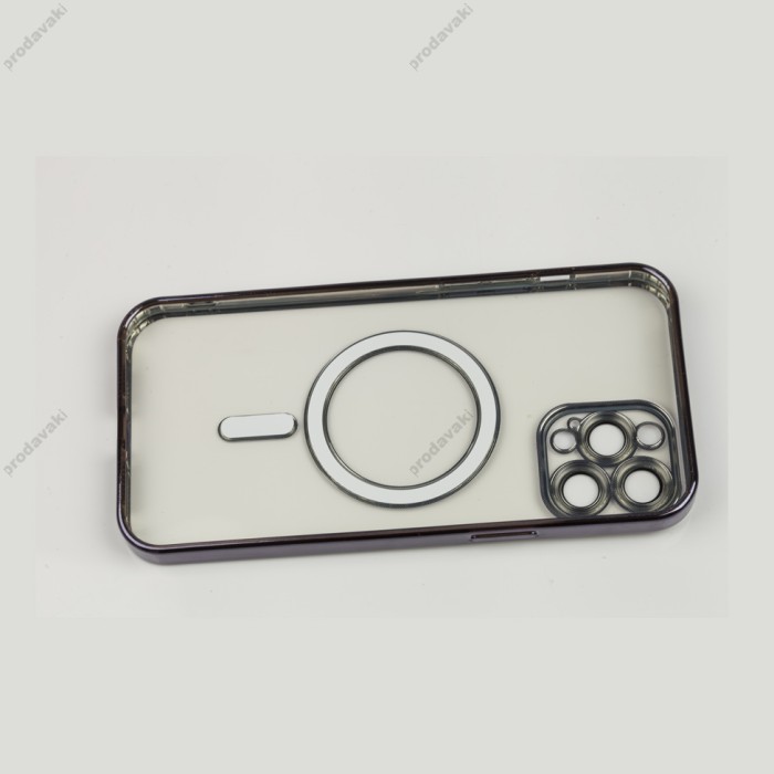 Чохол для iPhone 12 Pro Max Fibra Chrome MagSafe dark purple