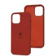 Чохол для iPhone 12 Pro Max Silicone Full Тризуб темно-червоний