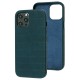 Чохол для iPhone 12 Pro Max Leather croco full зелений