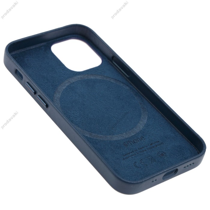 Чохол для iPhone 12 mini Leather with MagSafe blue lake