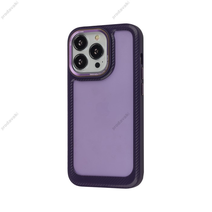 Чохол для iPhone 14 Carbon style purple