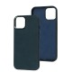 Чохол для iPhone 14 Leather croco full green