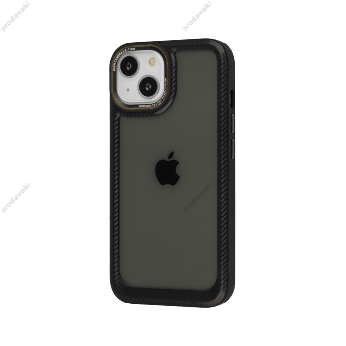 Чохол для iPhone 14 Carbon style black