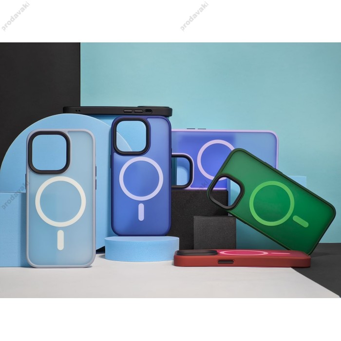 Чохол для iPhone 14 Pro WAVE Matte Colorful MagSafe green