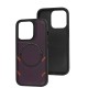 Чохол для iPhone 14 Pro MagSafe eco-leather + MagSafe popSocket grape