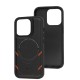Чохол для iPhone 14 Pro MagSafe eco-leather + MagSafe popSocket black
