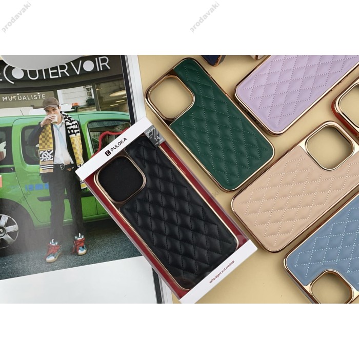 Чохол для iPhone 14 Pro Max Puloka leather case purple
