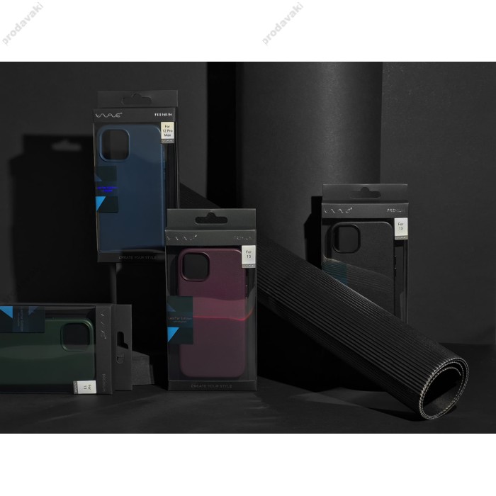 Чохол для iPhone 14 Pro Max WAVE Premium leather MagSafe midnight