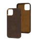 Чохол для iPhone 14 Leather croco full brown