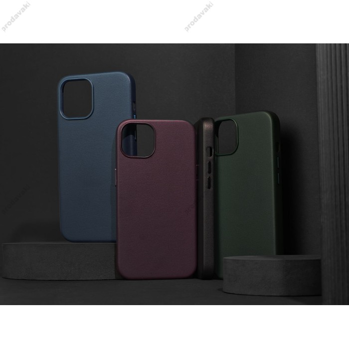 Чохол для iPhone 14 WAVE Premium leather MagSafe orange
