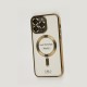 Чохол для iPhone 15 Pro Max Fibra Chrome MagSafe gold