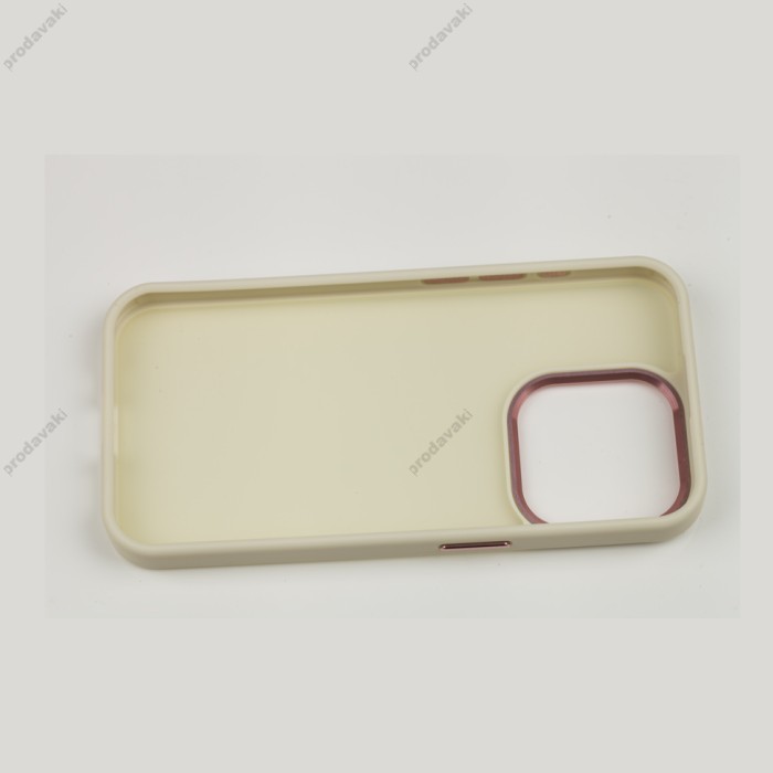 Чохол для iPhone 15 Pro Metal Bezel бежевий