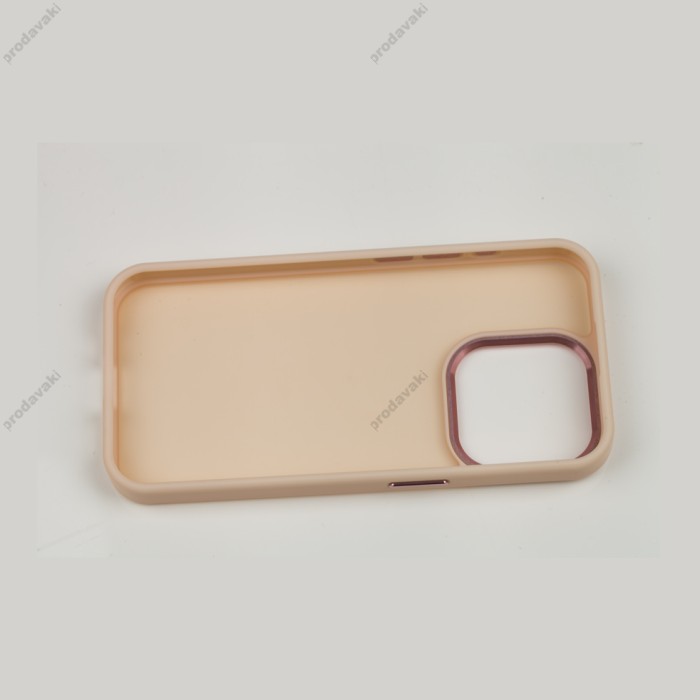 Чохол для iPhone 15 Pro Metal Bezel персиковий