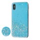 Чохол для iPhone X / Xs блискітки + popsocket "блакитний"