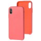 Чохол для iPhone X / Xs Leather classic "peony pink"