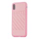 Чохол для iPhone X / Xs off-white leather рожевий
