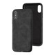 Чохол для iPhone X / Xs Leather croco full чорний