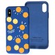 Чохол для iPhone X / Xs Liquid "апельсин" синій