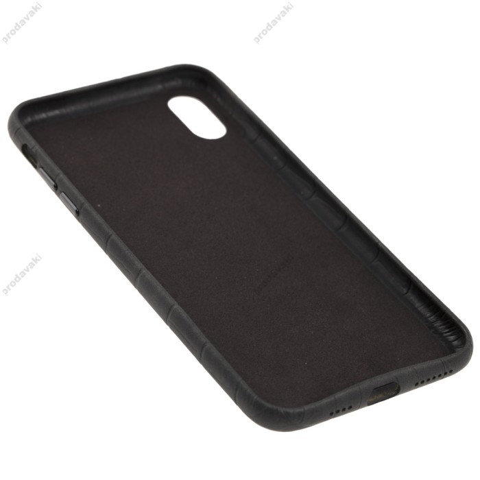 Чохол для iPhone Xs Max Leather croco full black