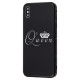 Чохол для iPhone Xs Max HQ glass "корольова 01" чорний