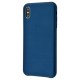 Чохол для iPhone Xs Max Leather Case (Leather) темно-синій