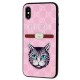 Чохол для iPhone X / Xs Vip Blue Glitter рожевий "кіт"