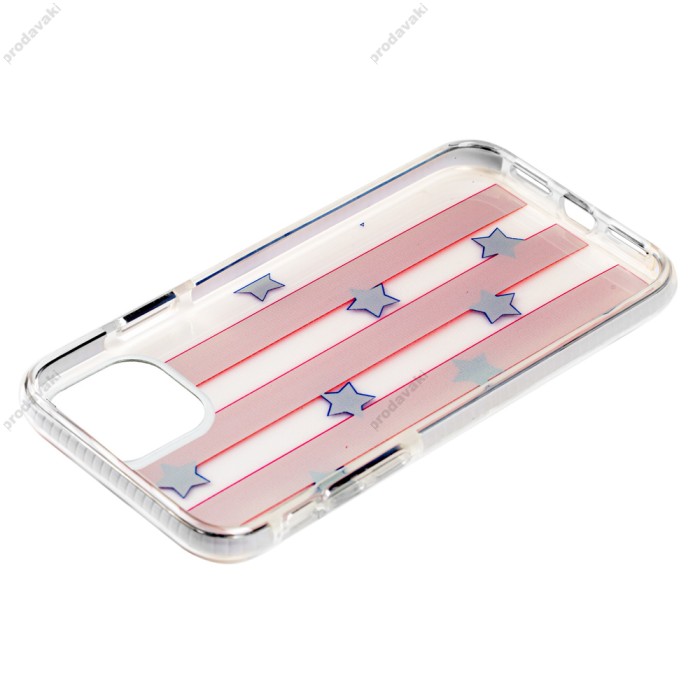 Чохол для iPhone X / Xs "Neon пісок" рожево-синій "дівчина під парасолькою"