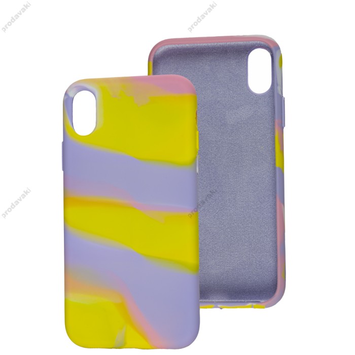Чохол для iPhone Xr Aquarelle full бузково-жовтий