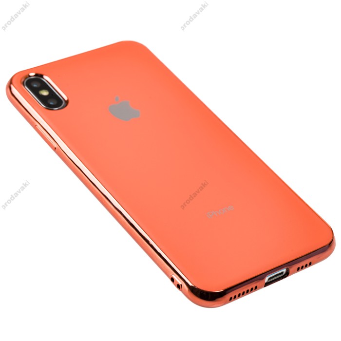 Чохол для iPhone X силікон перламут троянда