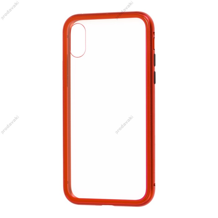 Чохол для iPhone X / Xs Magnetic with glass червоний