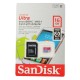 Карта пам'яті microSDHC 16Gb SanDisk Ultra U-1 (Class 10) (80Mb/s) + Adapter SD
