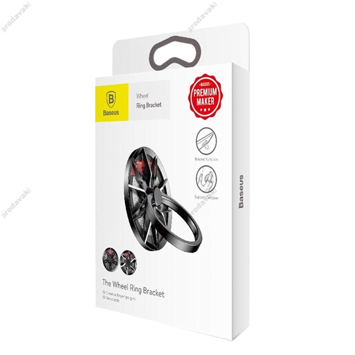 Тримач BASEUS PREMIUM wheel Ring Bracket 6 спиць Black-Silver