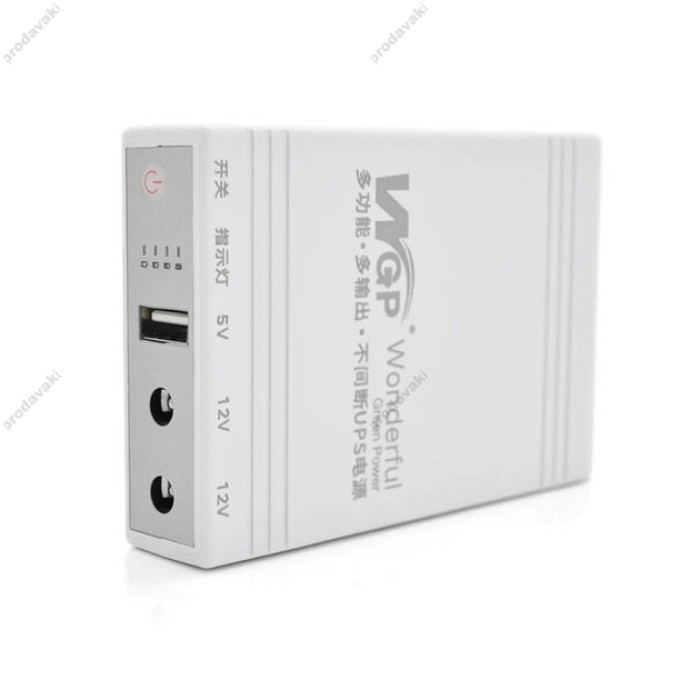Повербанк для безперебійної роботи Wi-Fi роутера WGP 10400mAh 38.48Wh USB 5V/12V/12V UPS білий