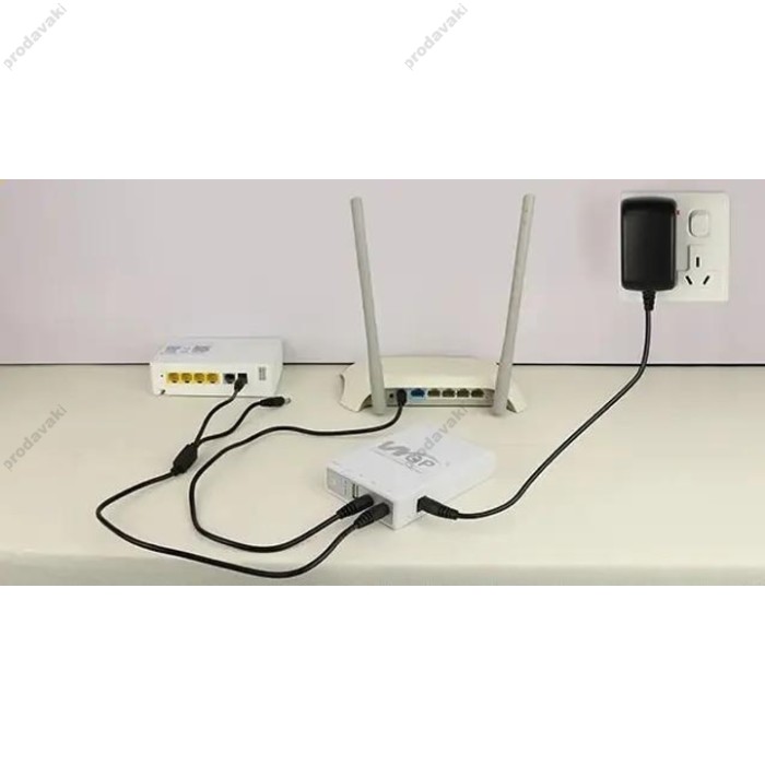 Повербанк для безперебійної роботи Wi-Fi роутера WGP 10400mAh 38.48Wh USB 5V/12V/12V UPS білий