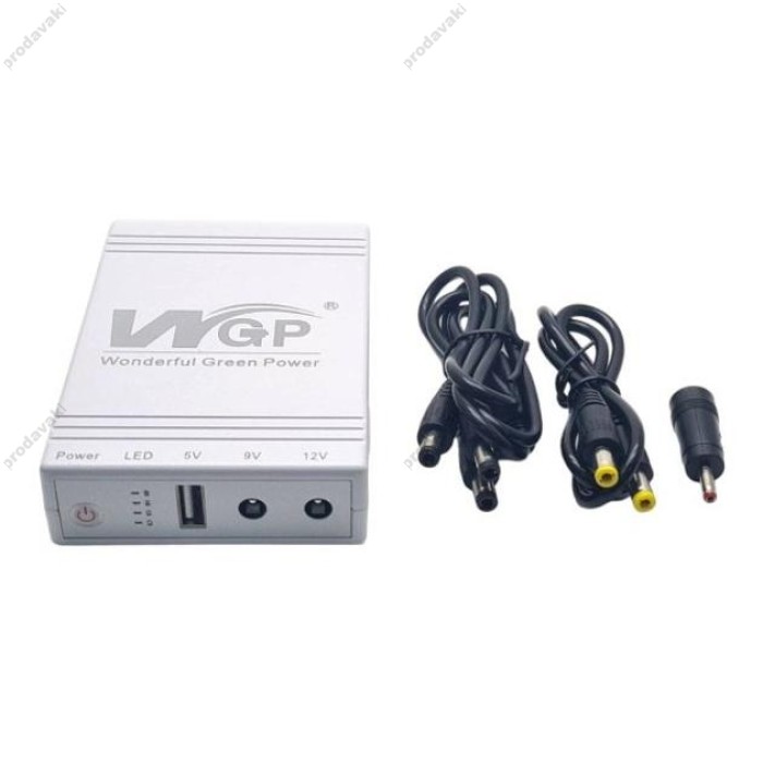 Повербанк для безперебійної роботи Wi-Fi роутера WGP 10400mAh 38.48Wh USB 5V/12V/12V UPS білий