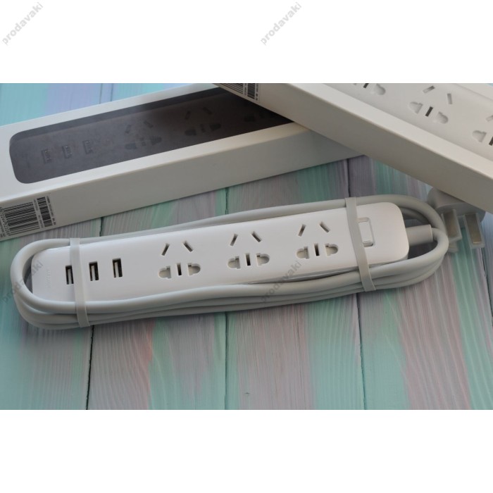 МЕРЕЖЕВИЙ ФІЛЬТР ЖИВЛЕННЯ XIAOMI POWER STRIP, 3 РОЗЕТКИ, 3 USB