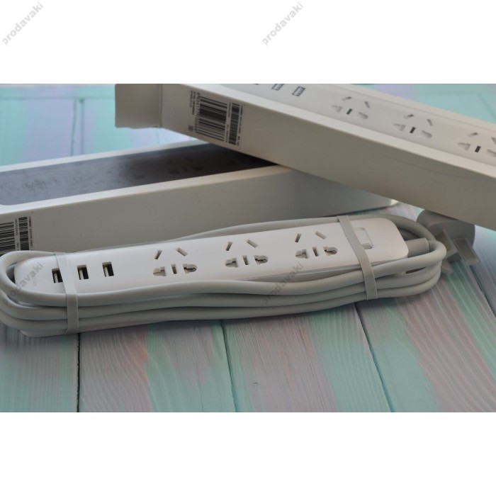 МЕРЕЖЕВИЙ ФІЛЬТР ЖИВЛЕННЯ XIAOMI POWER STRIP, 3 РОЗЕТКИ, 3 USB