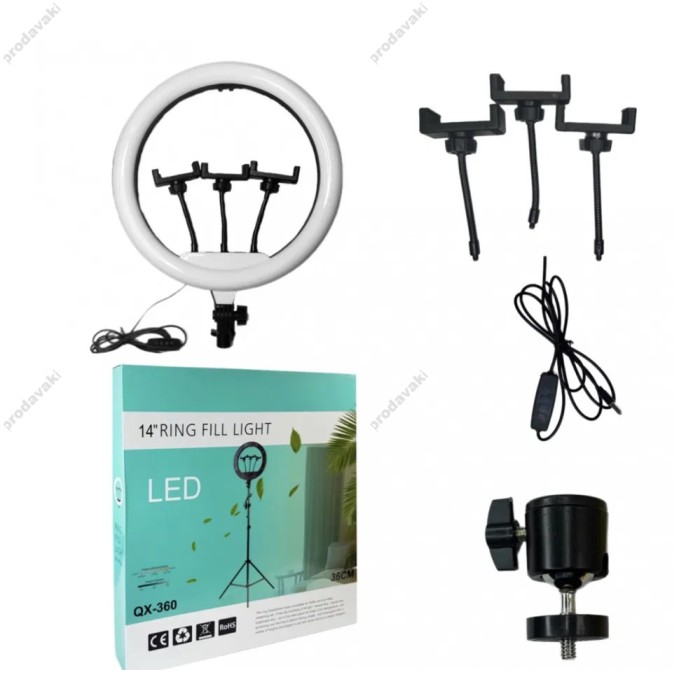 Лампа Кільцева LED Fill Light CH QX-360 36см на USB кабель 5W 3500-6500К