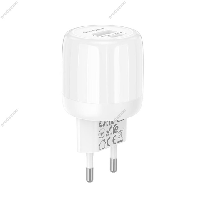 Мережевий зарядний пристрій Borofone BA94A Lustrous charger 30W White