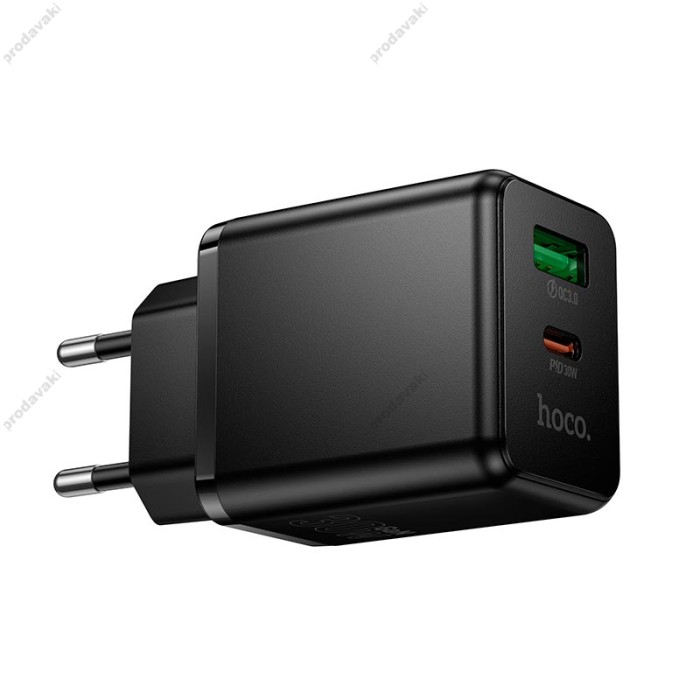 Мережевий зарядний пристрій HOCO C157A Smart PD multi-protocol charger 30W Black