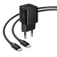 Мережевий зарядний пристрій HOCO N65 Ingenious PD charger Type-C cable 20W Black