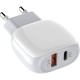 Мережевий зарядний пристрій LDNIO A2313C dual port charger Lightning cable 18W White